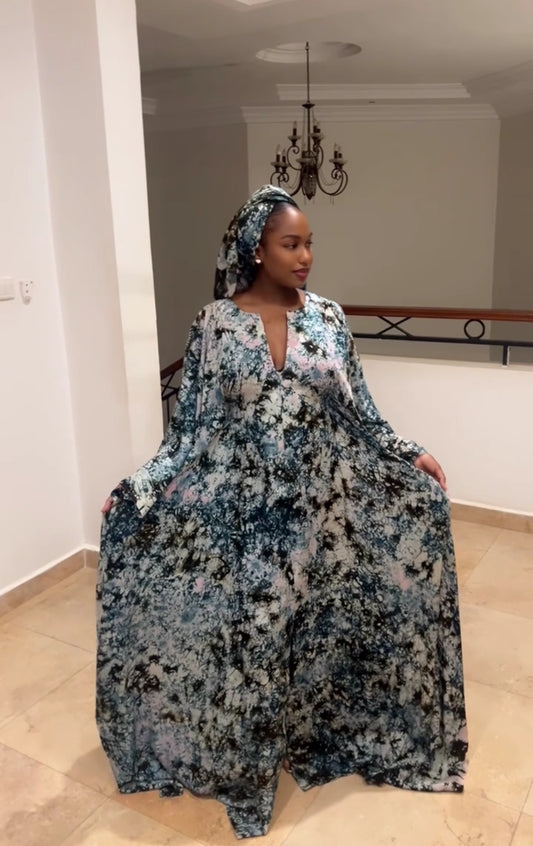 Ayeesha Dress (Navy & Green)