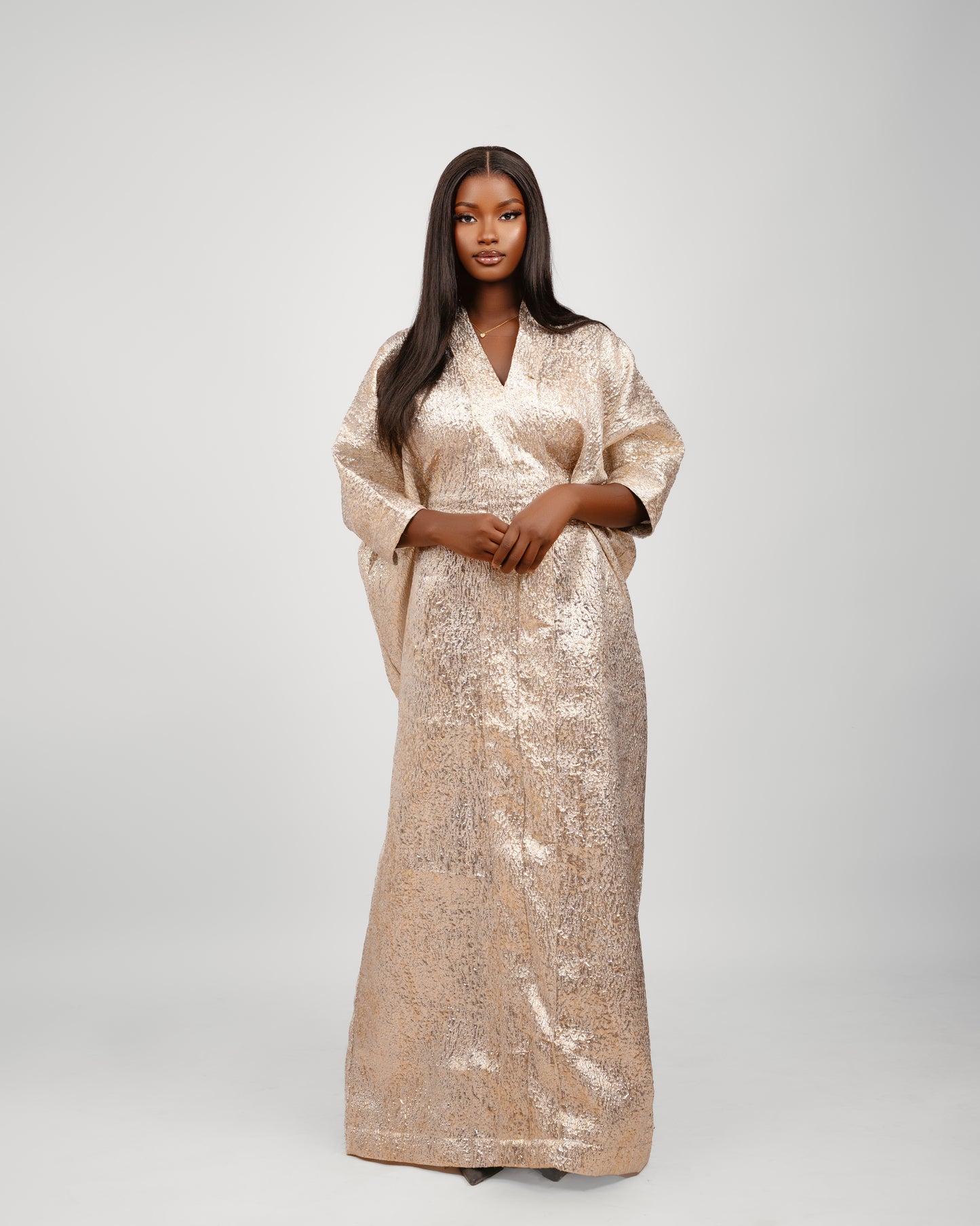 BROCADE DRESS METALLIC GOLD (PRE-ORDER)